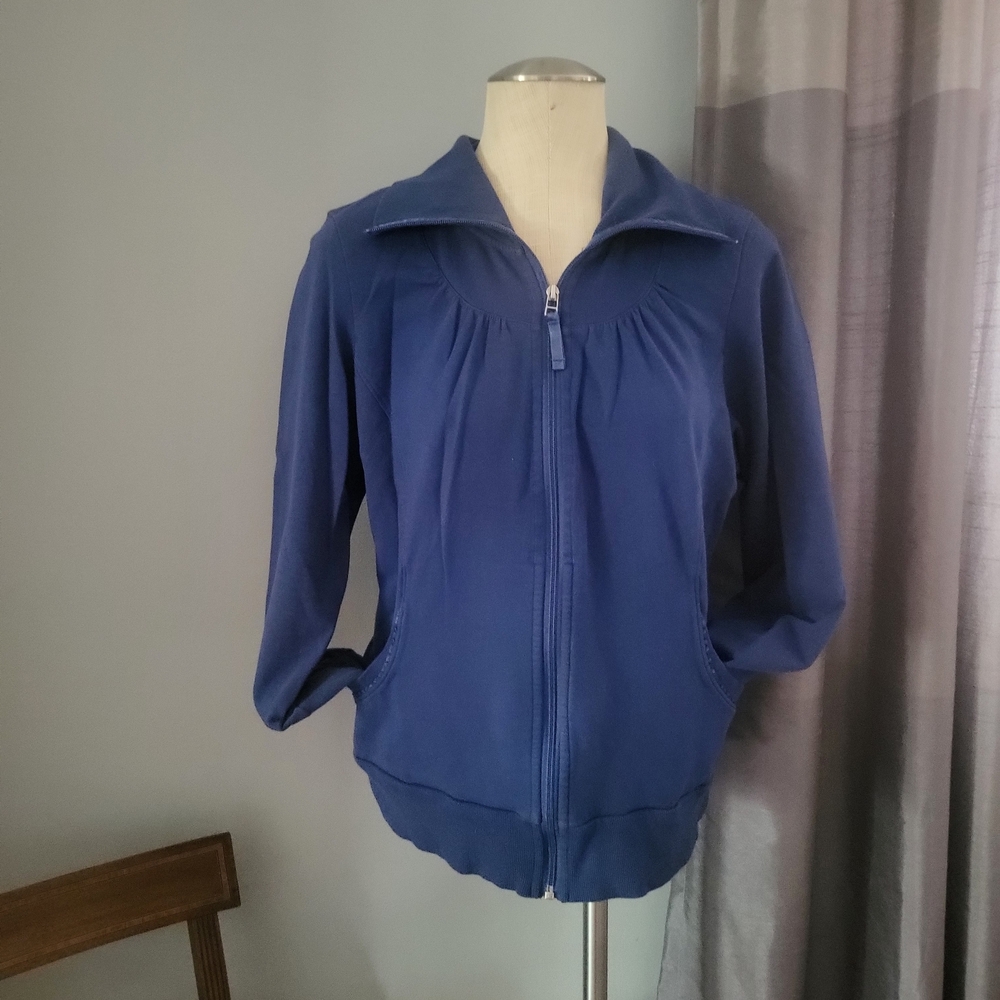 Cutter & Buck Blue Cardigan Sweater with Full Front Zipper